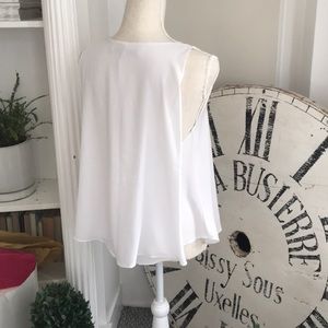 Zara Tops - Zara white sleeveless blouse with built in cape Zara Tops - Zara white sleeveless blouse with built in cape